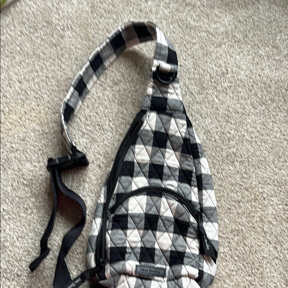 Black and White Geometric Crossbody Bag